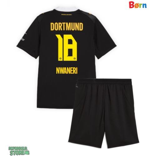 Borussia Dortmund Ethan Nwaneri #18 Replika Babytøj Udebanesæt Børn 2026-27 Kortærmet (+ Korte bukser)